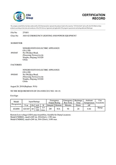 CSA Certification
