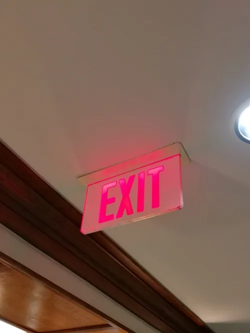 Exit sign installed at a school in Argentina