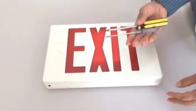 Installation of JEE2RWE UL Approved Red LED Exit Sign