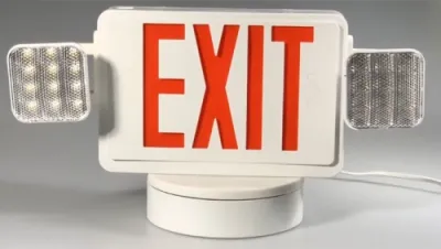 JLEC2BCW Bi-Color Emergency Exit Sign Combo with LED Heads
