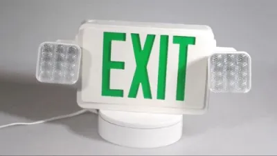 JLEC2GW LED Exit Sign/Emergency Light Combo  (Green Letters)