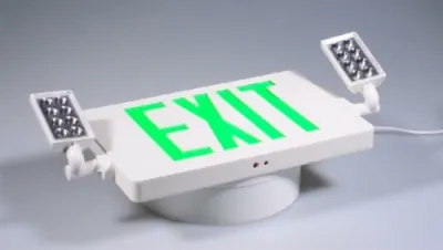 JLECD2GW LED Exit Sign/Emergency Light Combo (Green Letters)