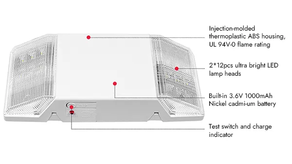 JLEU4 Twin Head LED Emergency Light (Fixed Head)