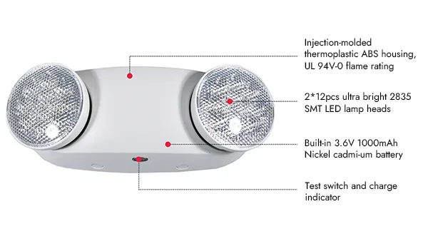 JLEU5 UL Approved Twin Head LED Emergency Light