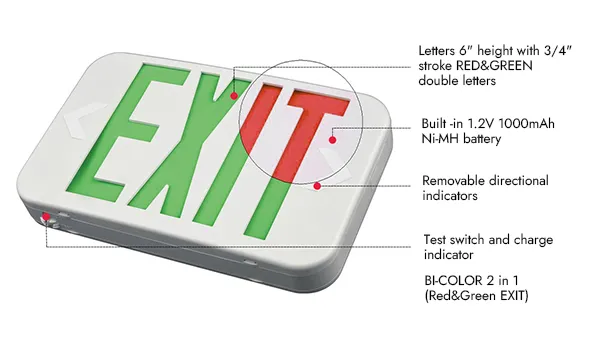 EZCXTEU2BCWEM Bi-Color Compact LED Exit Sign