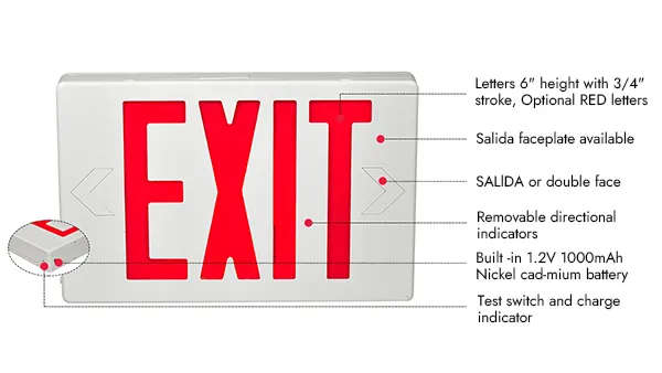 JEE2RWE UL Approved Red LED Exit Sign