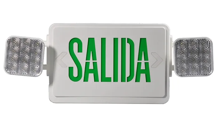 JLEC2GW-SA/JLEC2RW-SA Combo SALIDA Emergency Exit Sign with LED Heads