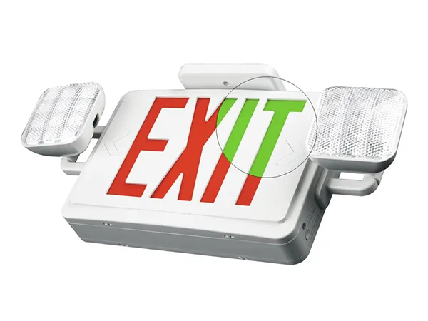 JLEC2BCW Bi-Color Emergency Exit Sign Combo with LED Heads