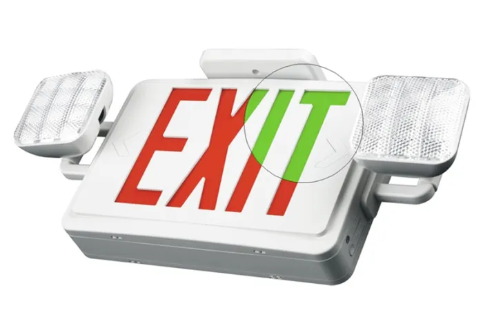 JLEC2BCW Bi-Color Emergency Exit Sign Combo with LED Heads