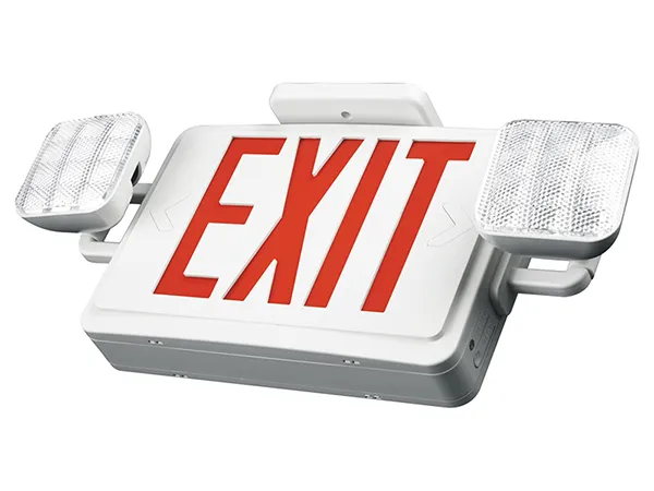 JLEC2GW/JLEC2RW LED Exit Sign/Emergency Light Combo (Green/Red Letters)