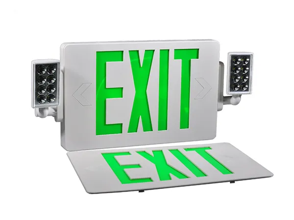 JLECD2GW/JLECD2RW LED Exit Sign/Emergency Light Combo (Green/Red Letters)