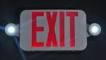 JLECE2GW/JLECE2RW Compact LED Exit Sign/Emergency Light Combo (Green/Red Letters)
